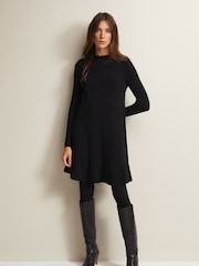Phase Eight Black Fine Knit Vickie Mini Dress - Image 3 of 6