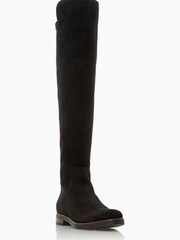 Dune London Black Tropic Over The Knee Suede Stretch Boots - Image 1 of 6