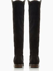Dune London Black Tropic Over The Knee Suede Stretch Boots - Image 2 of 6