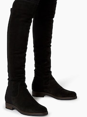 Dune London Black Tropic Over The Knee Suede Stretch Boots - Image 6 of 6