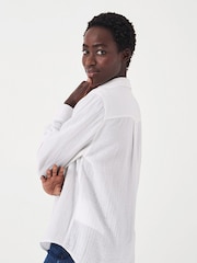 Crew Clothing White Relaxed Fit Harlie 100% Cotton Shirt - Image 2 of 5