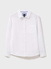Crew Clothing White Relaxed Fit Harlie 100% Cotton Shirt - Image 5 of 5