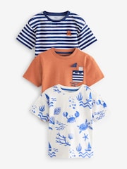 Orange/Marineblau - Kurzarm-T-Shirts mit Figuren aus 100 % Baumwolle im 3er-Pack (3M.–7J.) - Bild 1 von 6