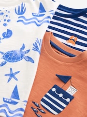 Orange/Marineblau - Kurzarm-T-Shirts mit Figuren aus 100 % Baumwolle im 3er-Pack (3M.–7J.) - Bild 6 von 6