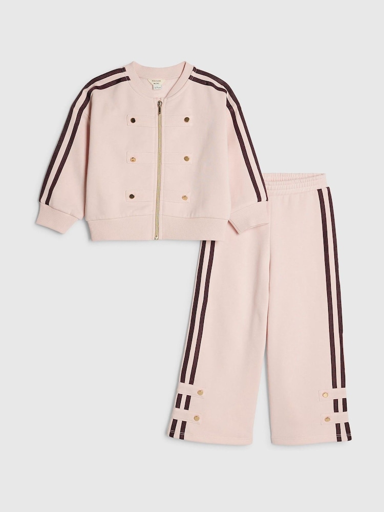 River Island Pink Drummer Bomber Jacket & Trousers Set - Image 1 of 5