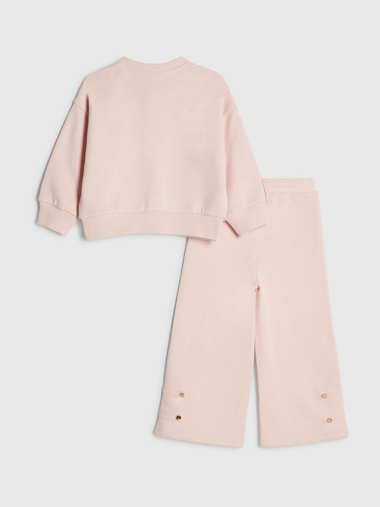 River Island Pink Drummer Bomber Jacket & Trousers Set - Image 2 of 5