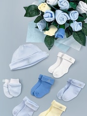 Babyblooms Baby Blue 100% Cotton Welcome Hamper with Frankie Bear Soft Toy - Image 5 of 8