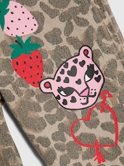 River Island Brown Leopard Badged Dungarees - Image 4 of 4
