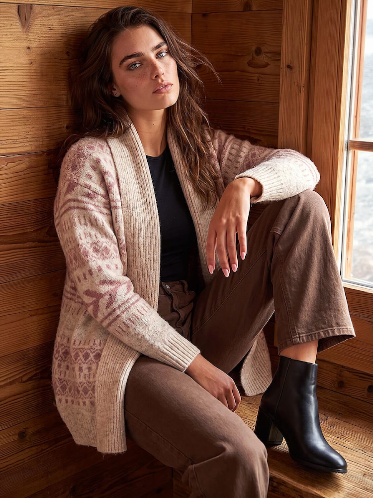 Roman Pink Petite Aztec Cardigan - Image 2 of 4