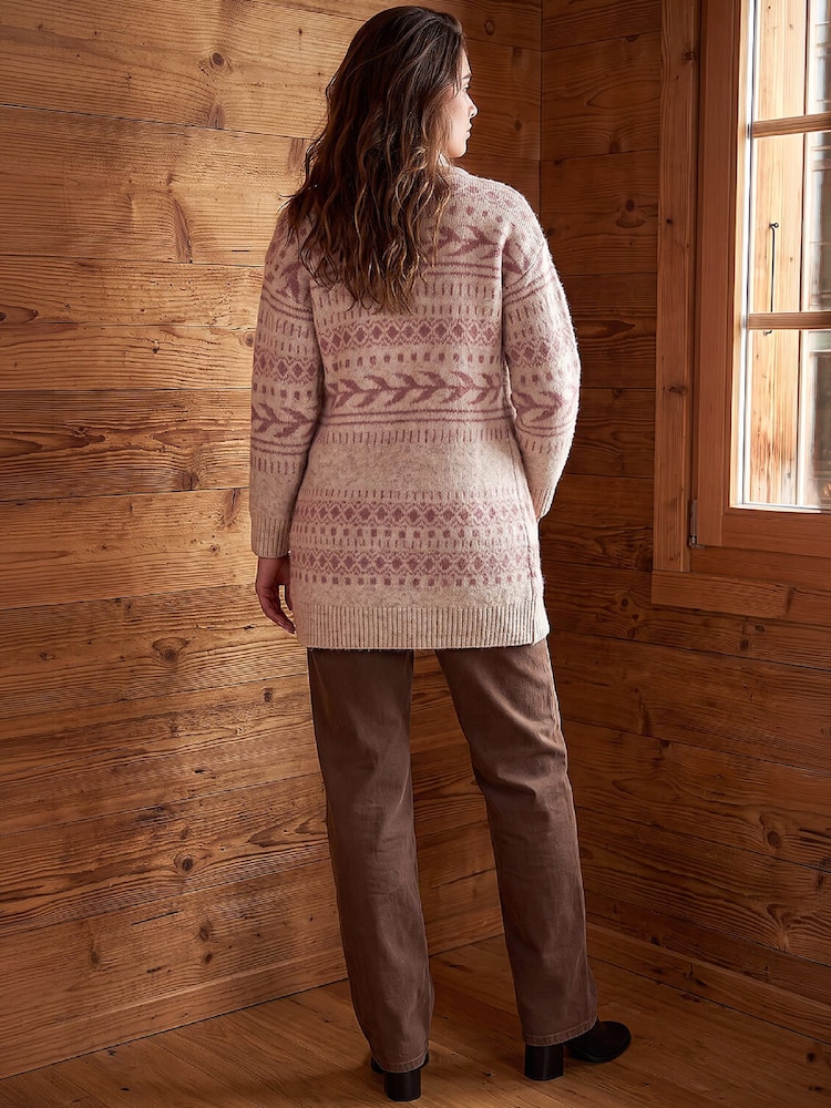 Roman Pink Petite Aztec Cardigan - Image 4 of 4