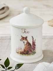 Royal Worcester Wrendale White Fox Tea Storage Jar - Image 1 of 2