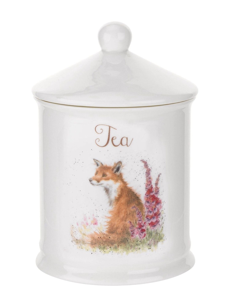 Royal Worcester Wrendale White Fox Tea Storage Jar - Image 2 of 2