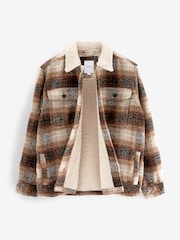 Rust Brown Borg Lined Shacket - Image 11 of 13
