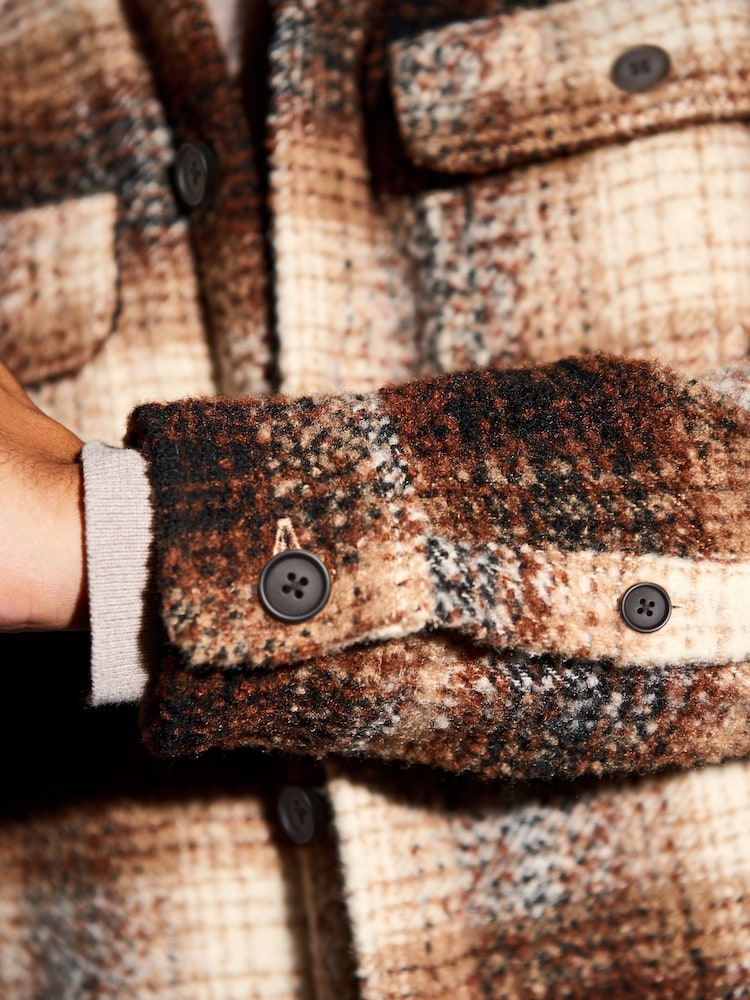 Rust Brown Borg Lined Shacket - Image 13 of 13