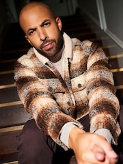 Rust Brown Borg Lined Shacket - Image 6 of 13