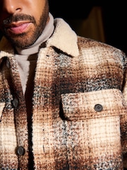 Rust Brown Borg Lined Shacket - Image 8 of 13