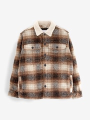 Rust Brown Borg Lined Shacket - Image 9 of 13