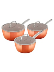 Tower 3 Piece Copper Copper Forged Saucepan Set - Image 1 of 4