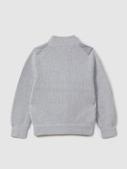 Reiss Soft Grey Melange Trainer 9-14 yrs Hybrid Zip Through Quilted Jacket - Image 2 of 8