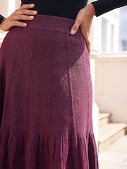 Червоний - Roman A-Line Knit Skater Skirt - Image 4 of 4