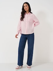 Crew Clothing Pink Relaxed Fit Harlie 100% Cotton Shirt - Image 1 of 5
