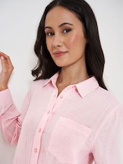Crew Clothing Pink Relaxed Fit Harlie 100% Cotton Shirt - Image 4 of 5
