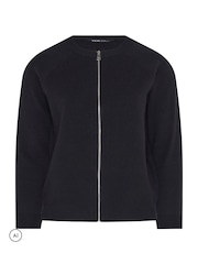 Yours Curve Black Knitted Bomber Jacket - Image 6 of 7