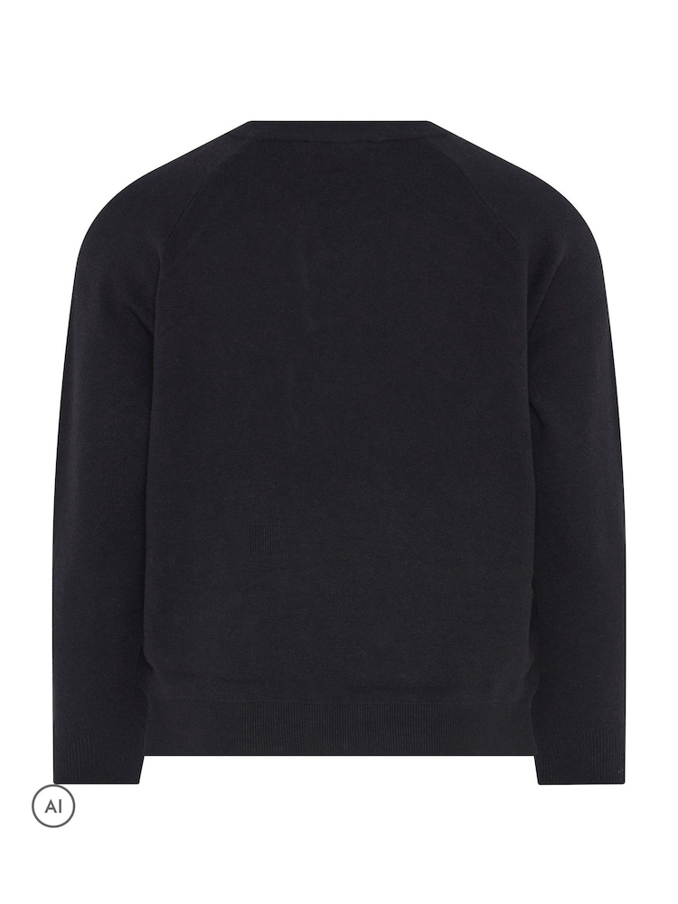 Yours Curve Black Knitted Bomber Jacket - Image 7 of 7