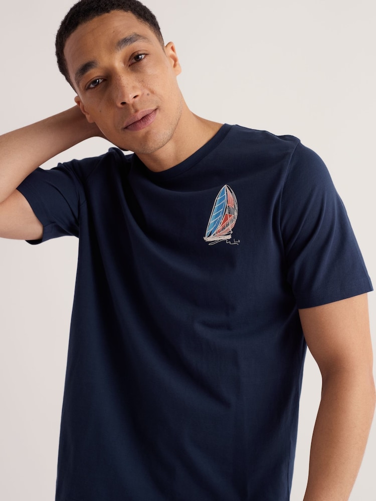Seasalt Cornwall Blue Loggerhead T-Shirt - Image 1 of 5 Seasalt Cornwall Blue Loggerhead T-Shirt - Image 1 of 5