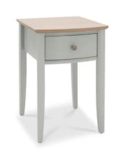 Bentley Designs Grey Whitby Scandi Oak 1 Drawer Bedside Table - Image 2 of 3