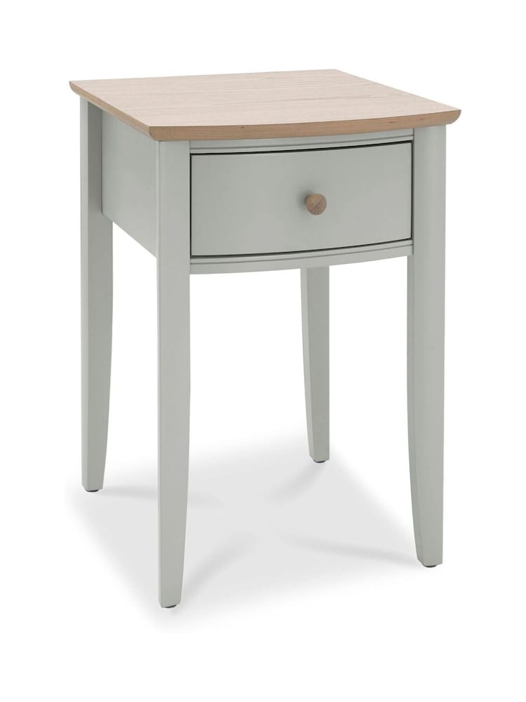 Bentley Designs Grey Whitby Scandi Oak 1 Drawer Bedside Table - Image 2 of 3