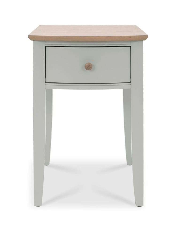 Bentley Designs Grey Whitby Scandi Oak 1 Drawer Bedside Table - Image 3 of 3