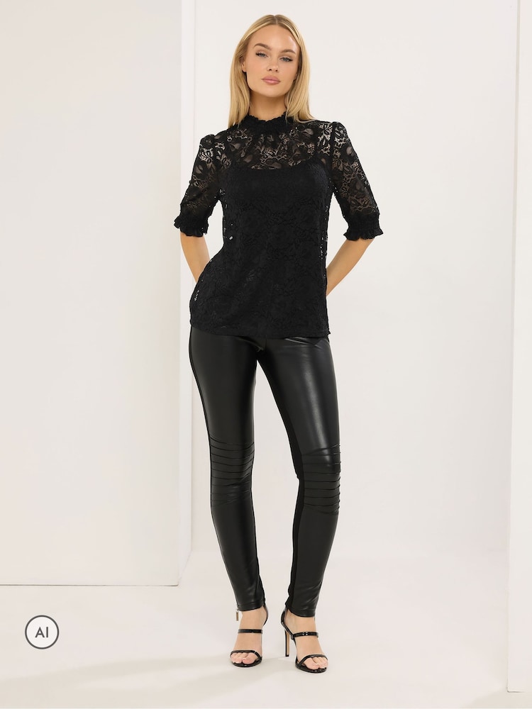 Star by Julien MacDonald Lace Short Sleeve Top - תמונה 2 מתוך 6 Star by Julien MacDonald Lace Short Sleeve Top - תמונה 2 מתוך 6