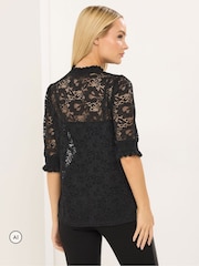 Star by Julien MacDonald Lace Short Sleeve Top - תמונה 3 מתוך 6