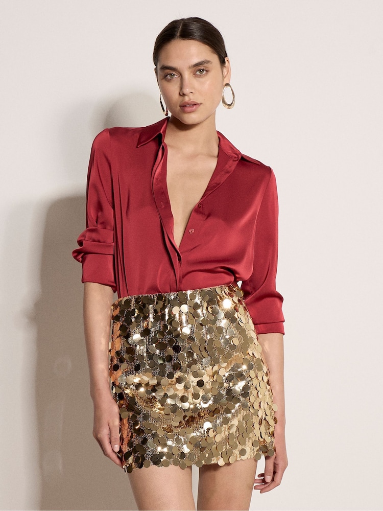 Mini 666 Machine Buy Apricot Natural Multi Sequin A-Line Mini Skirt from the Next UK ...