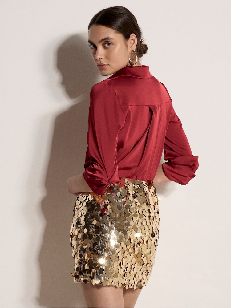 Mini 666 Machine Buy Apricot Natural Multi Sequin A-Line Mini Skirt from the Next UK ...