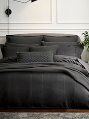 Bedeck Of Belfast Charcoal Grey 300 Thread Count 100% Cotton Mansa Duvet Cover - Image 1 of 3