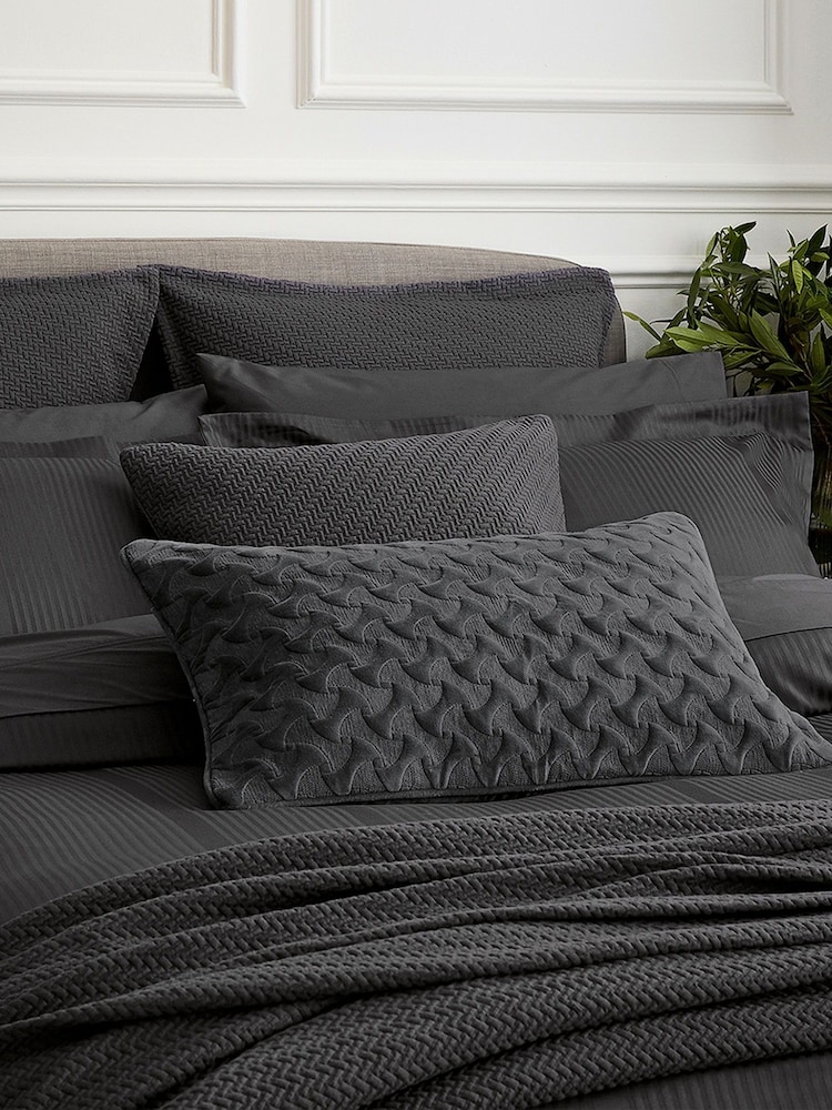 Bedeck Of Belfast Charcoal Grey 300 Thread Count 100% Cotton Mansa Duvet Cover - Image 2 of 3