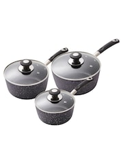 Tower 3 Piece Black Saucepan Set - Image 2 of 4