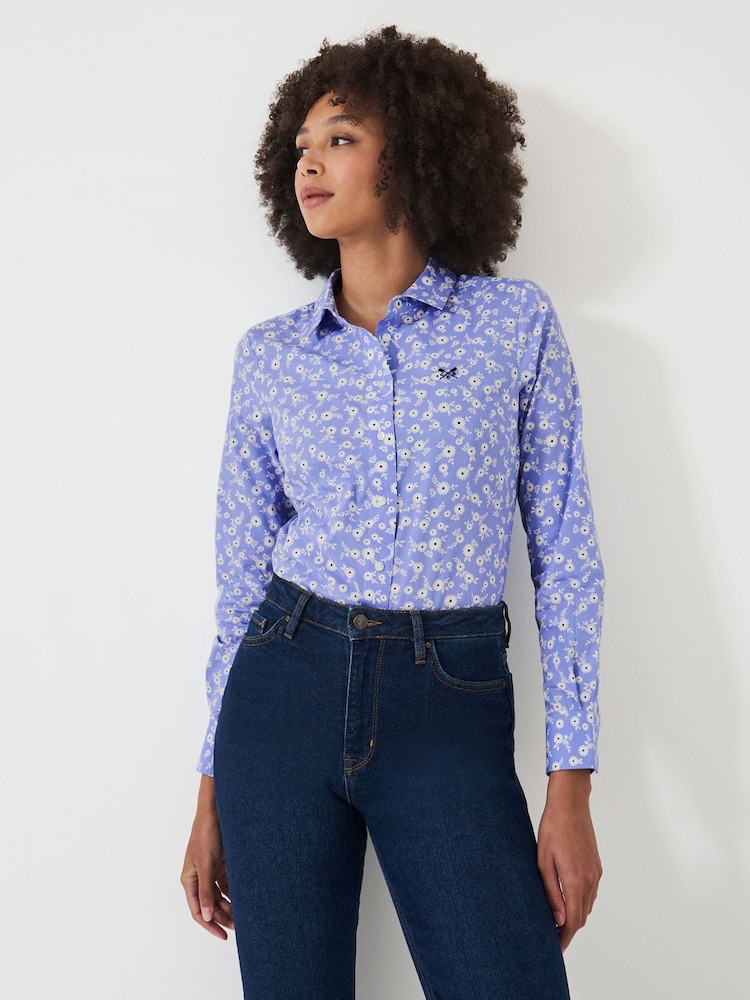 Crew Clothing Blue Lulworth 100% Cotton Shirt - Image 1 of 5