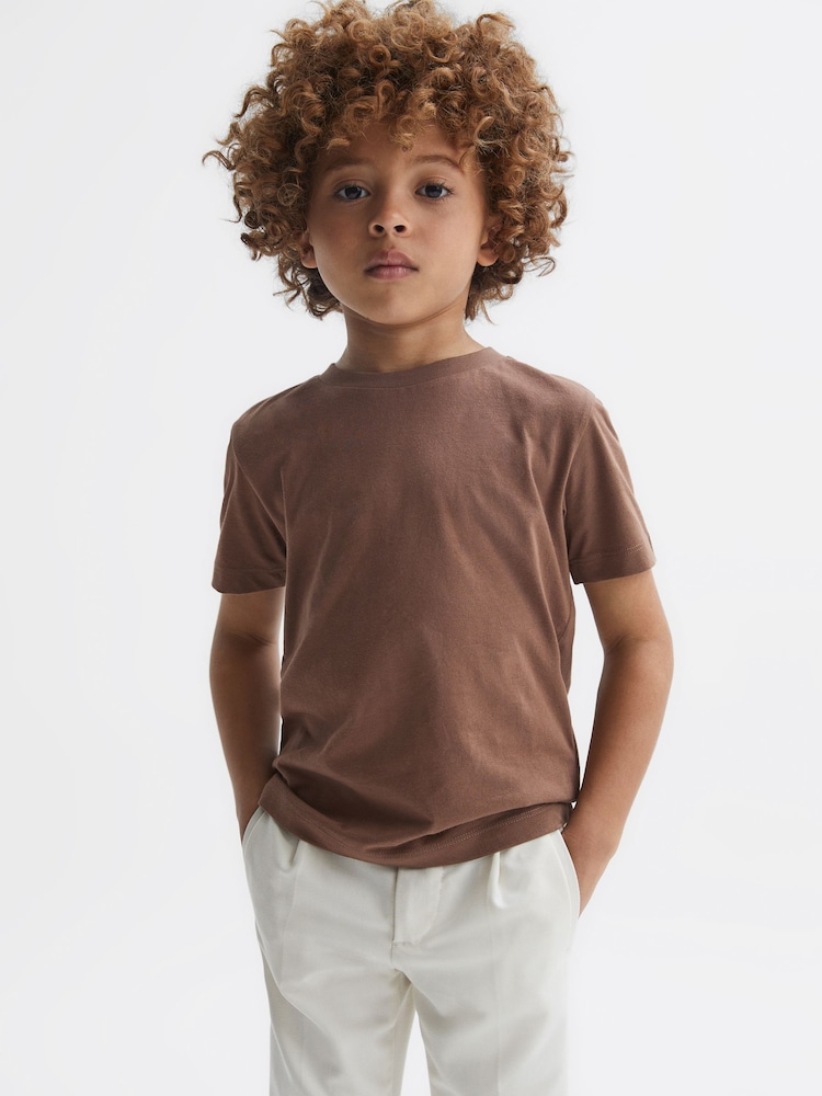 Tabaco - Camiseta con cuello redondo Bless de Reiss - Imagen 1 de 7