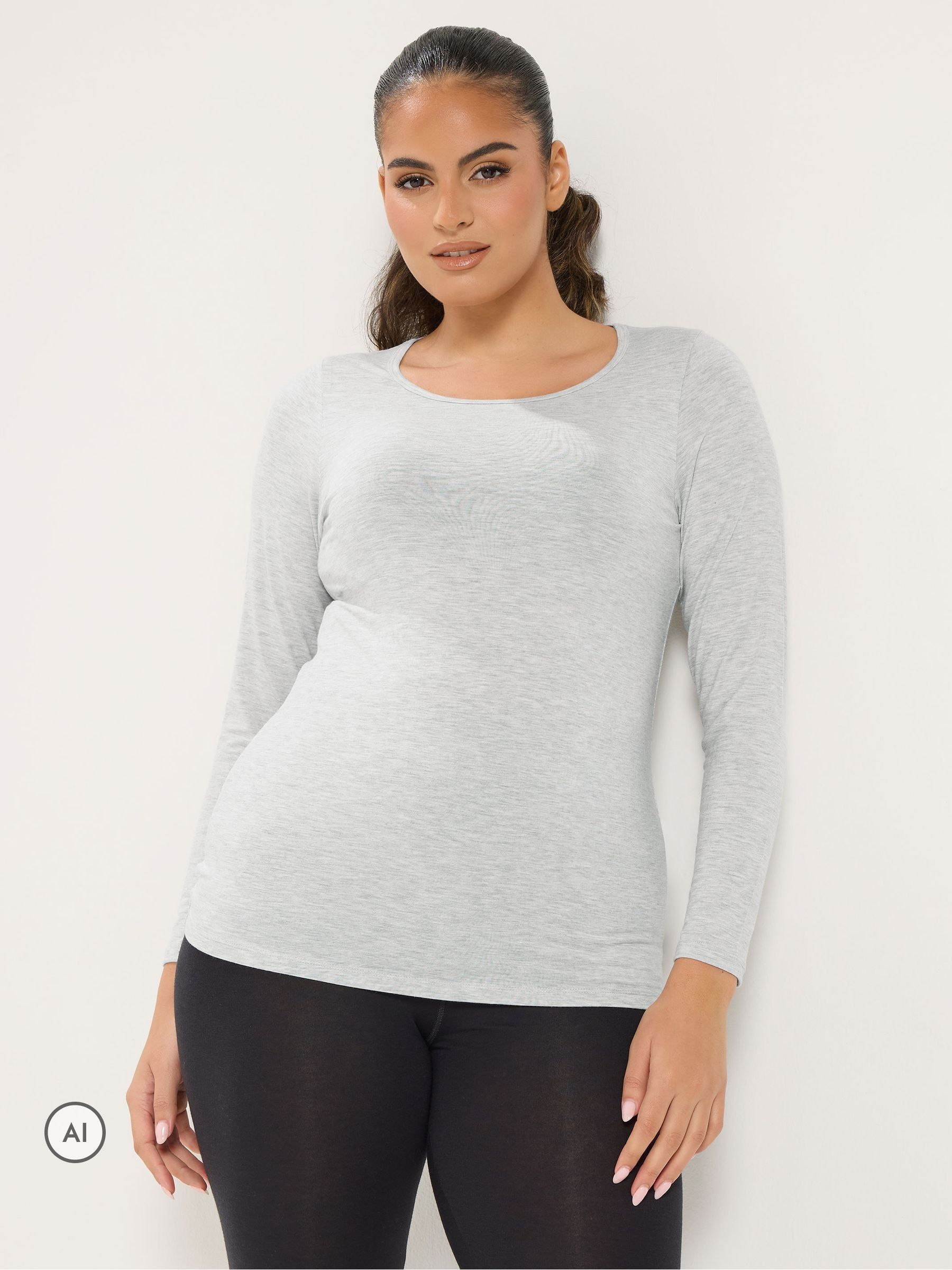 Yours Women's Thermal Long Sleeve Top in Grey | Size: 34-36 - Image 6
