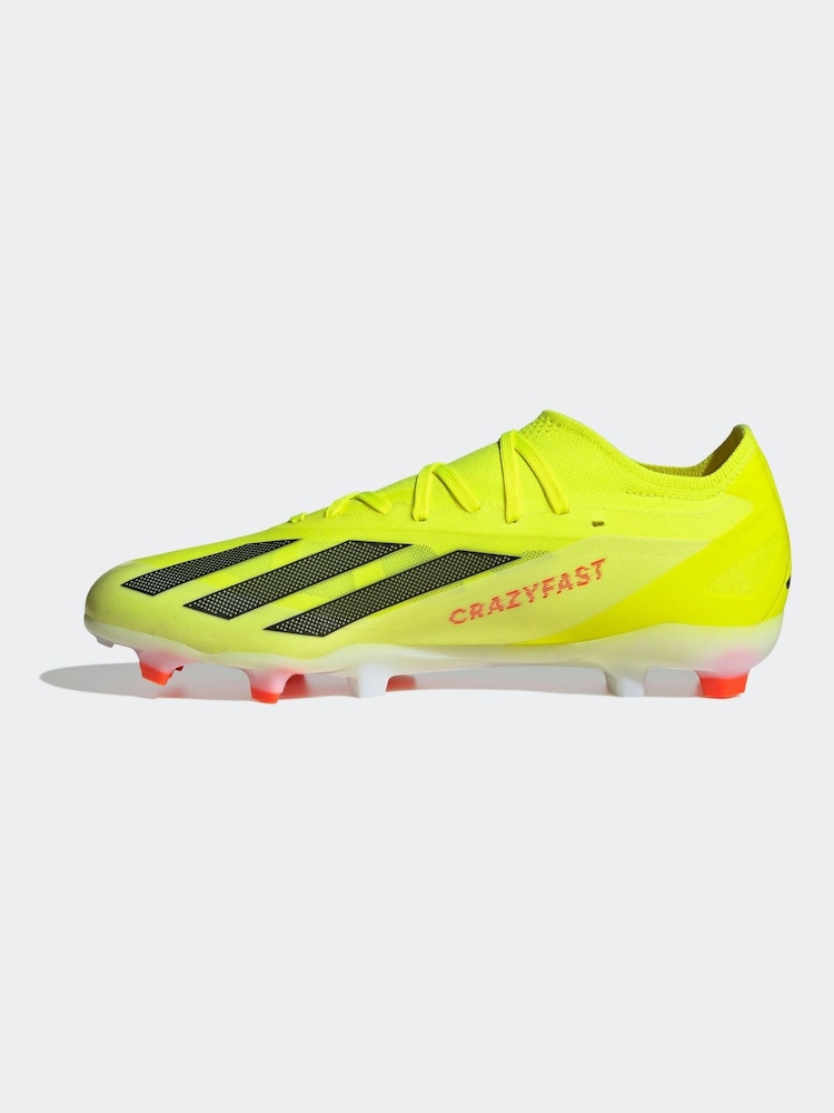 adidas Yellow Performance X Crazyfast Pro Firm Ground Boots - Image 2 of 10