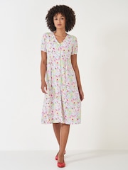 Crew Clothing White Kiki Short Sleeve Jersey Dress - Image 1 of 4