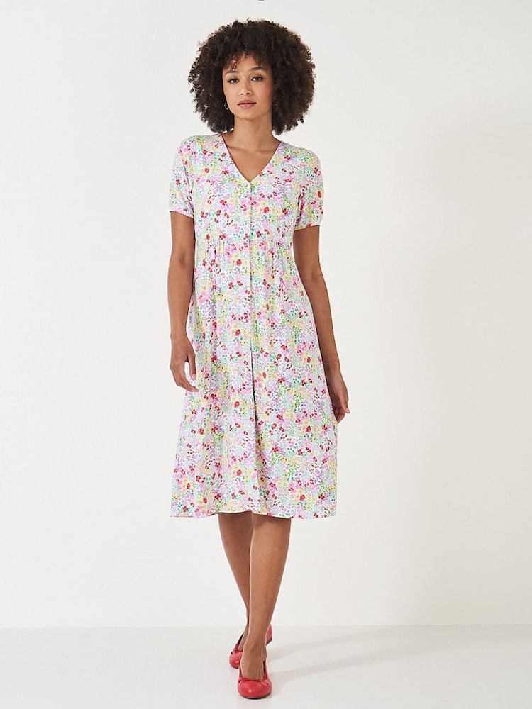 Crew Clothing White Kiki Short Sleeve Jersey Dress - Image 1 of 4