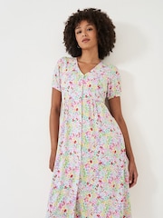 Crew Clothing White Kiki Short Sleeve Jersey Dress - Image 3 of 4