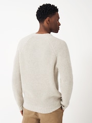 Crew Clothing Wilden Waffle Crew Neck Wool Blend Jumper - Image 2 of 5