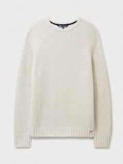 Crew Clothing Wilden Waffle Crew Neck Wool Blend Jumper - Image 4 of 5