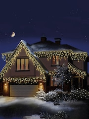 Premier Decorations Ltd Warm White 720 LED Snowing Icicles Christmas Lights with Timer 17.8M - Image 1 of 4