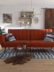 Novogratz Orange Brittany Linen Sofa Bed - Image 1 of 4